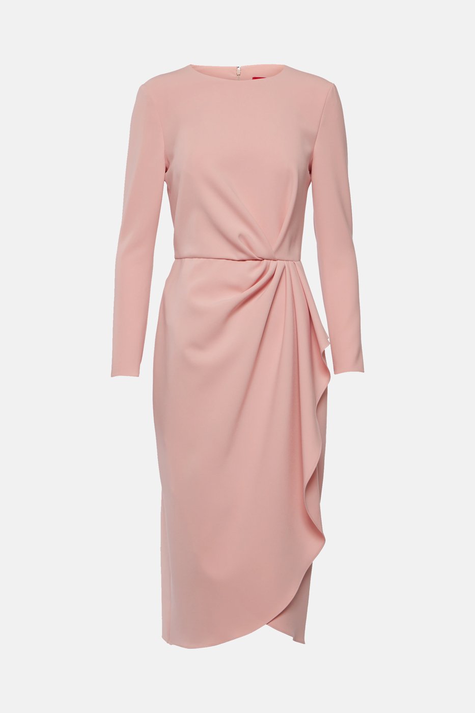 Stylish midi dresses featuring a cinched waist and pleated wrap skirt