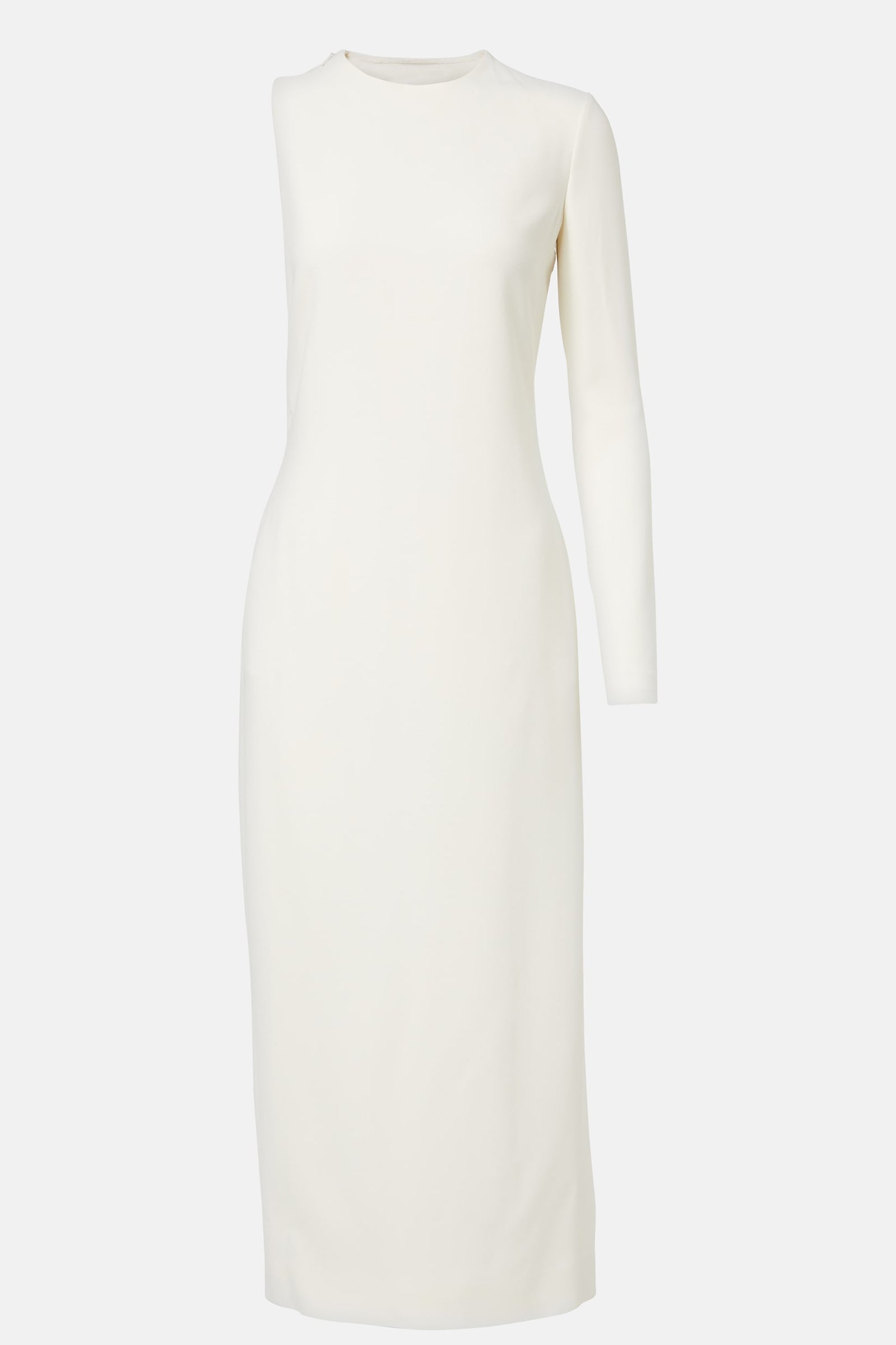 Off-White One-Shoulder Midi Dress with backless round cut