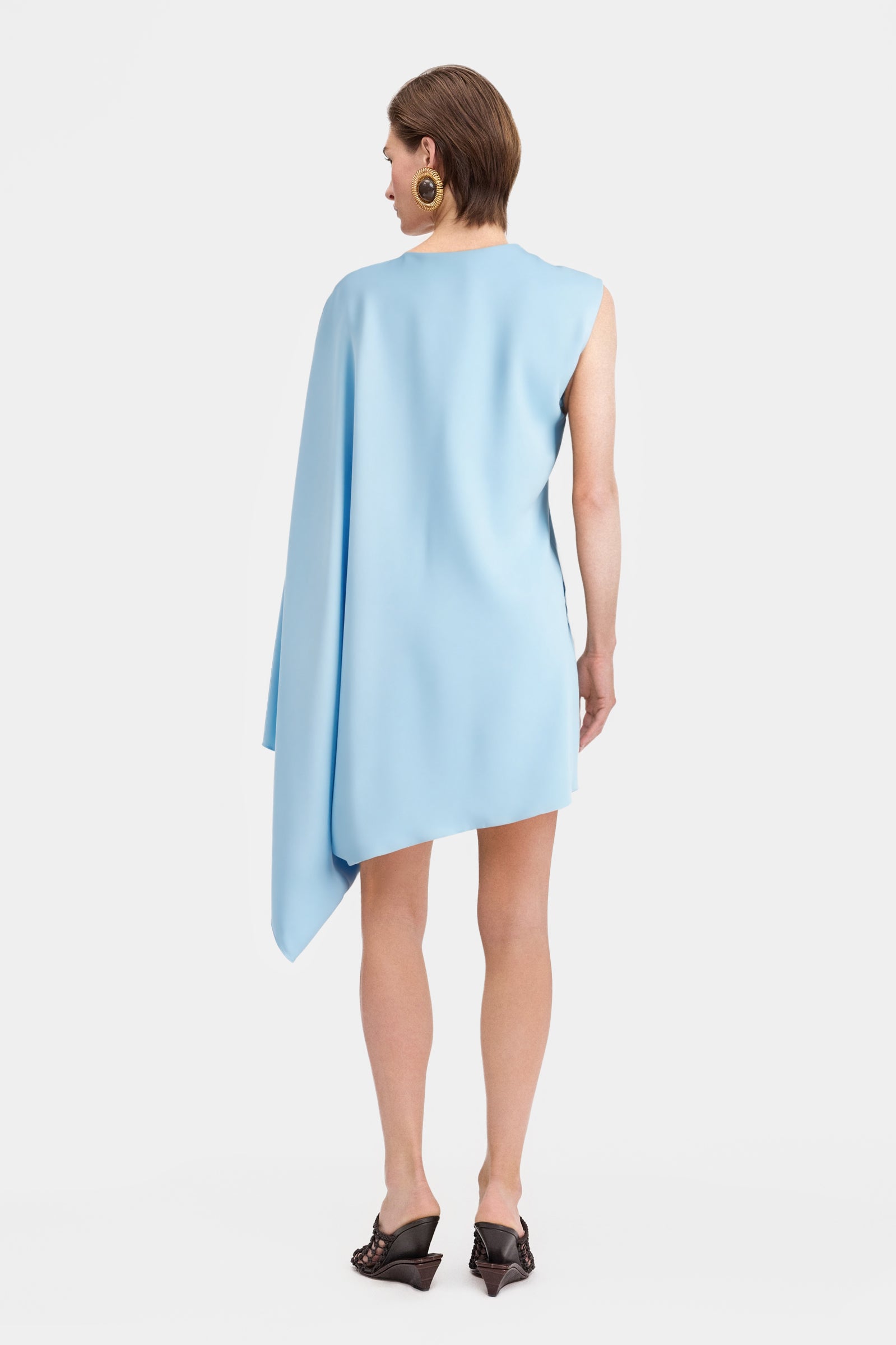 Sky Blue Asymmetric Mini Dress
