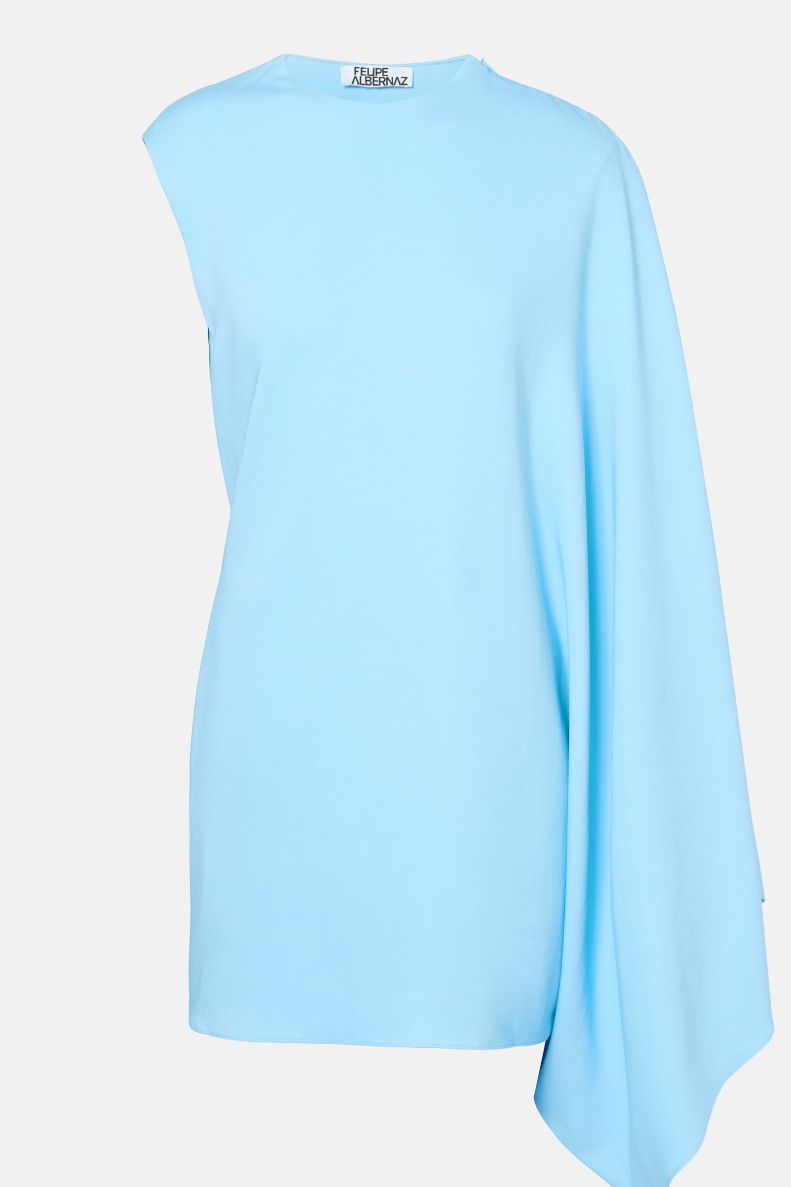 Elegant asymmetric blue light dress product view