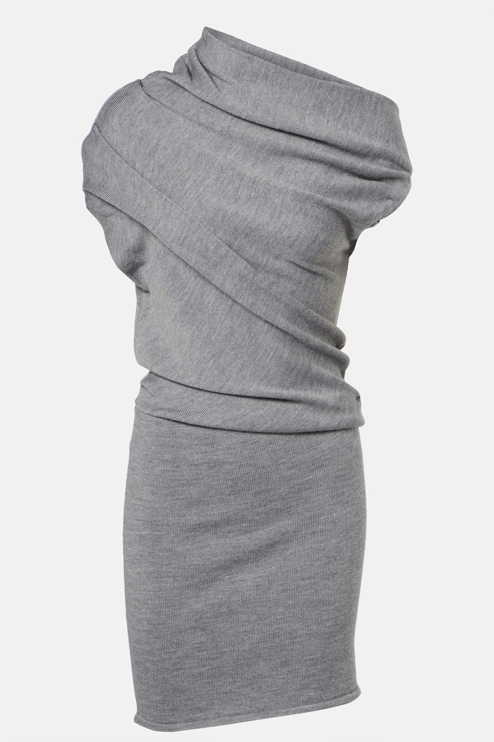 Asymmetric Knit Grey Mini Dress product image