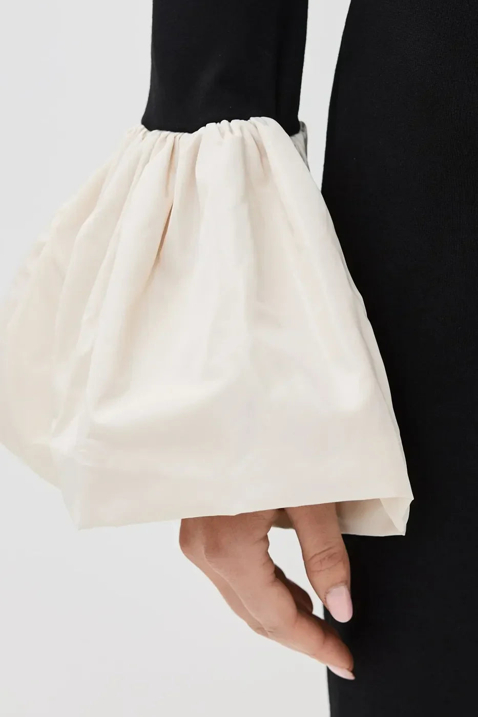 Black and White Formal Dress with Sleeves