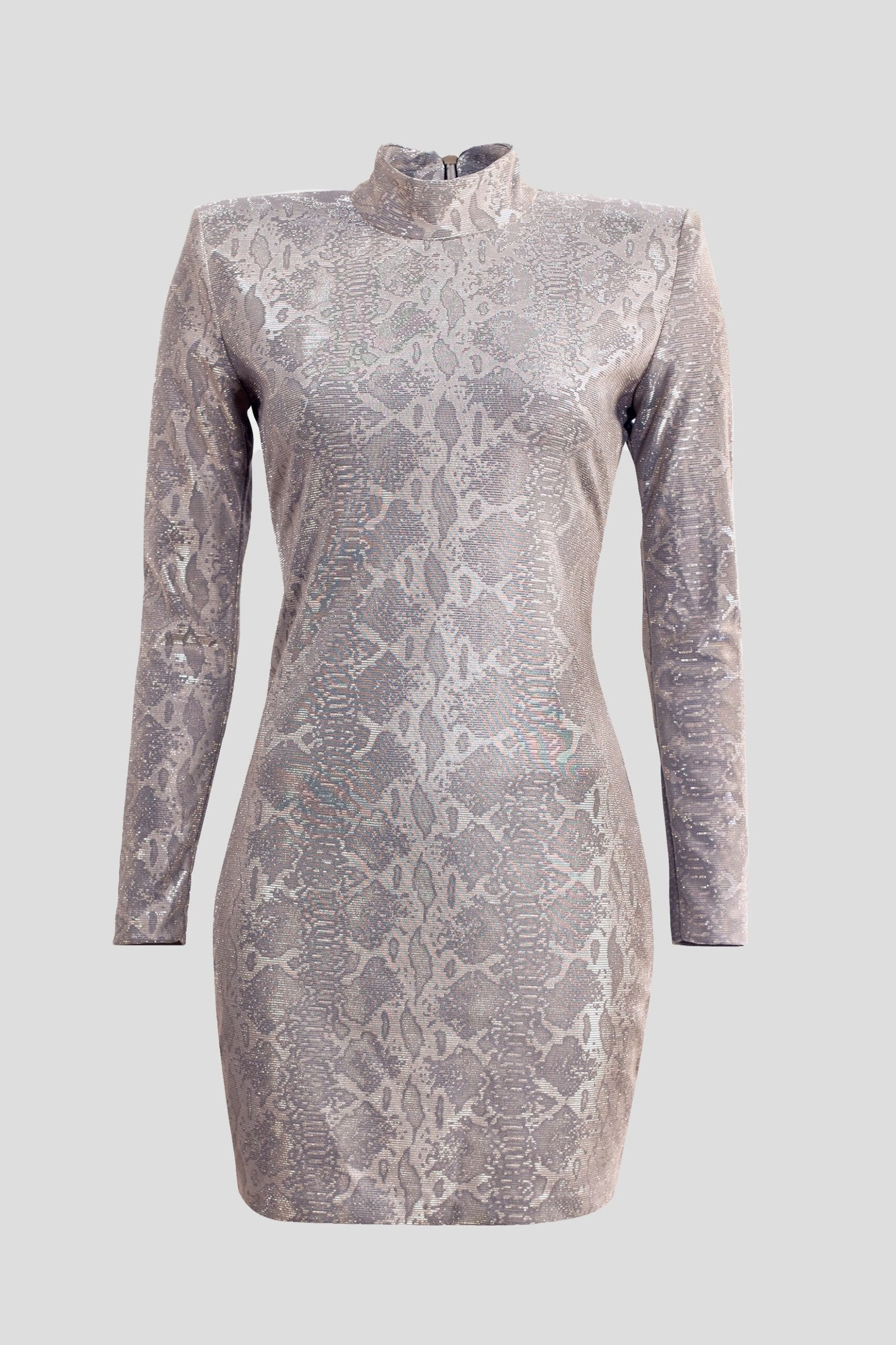Fitted designer dresses made from high-quality polyester jacquard fabric.