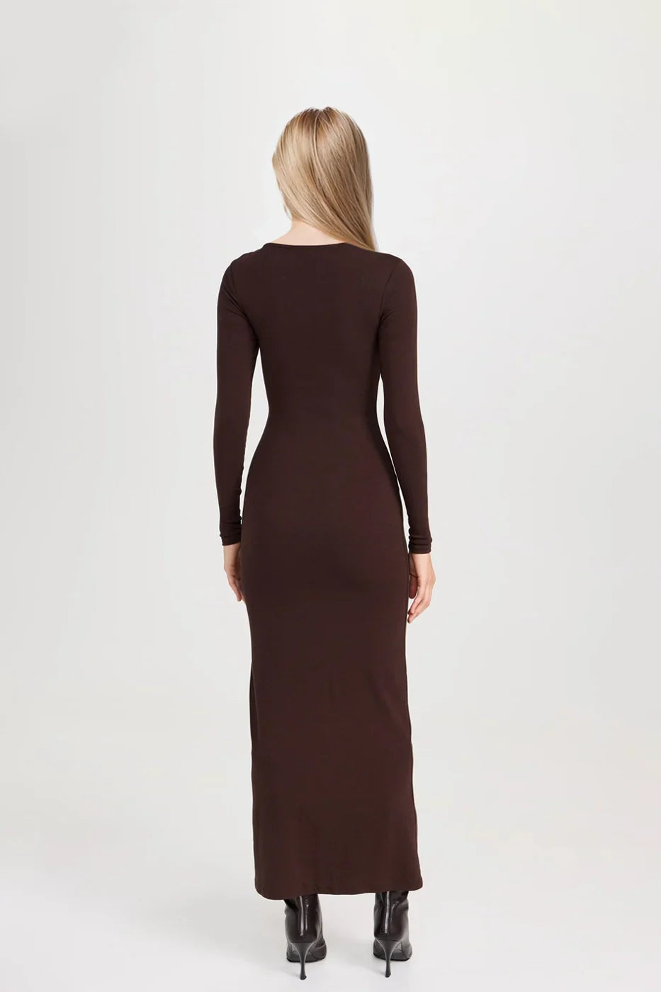 Bra Jersey Midi Dress in Brown