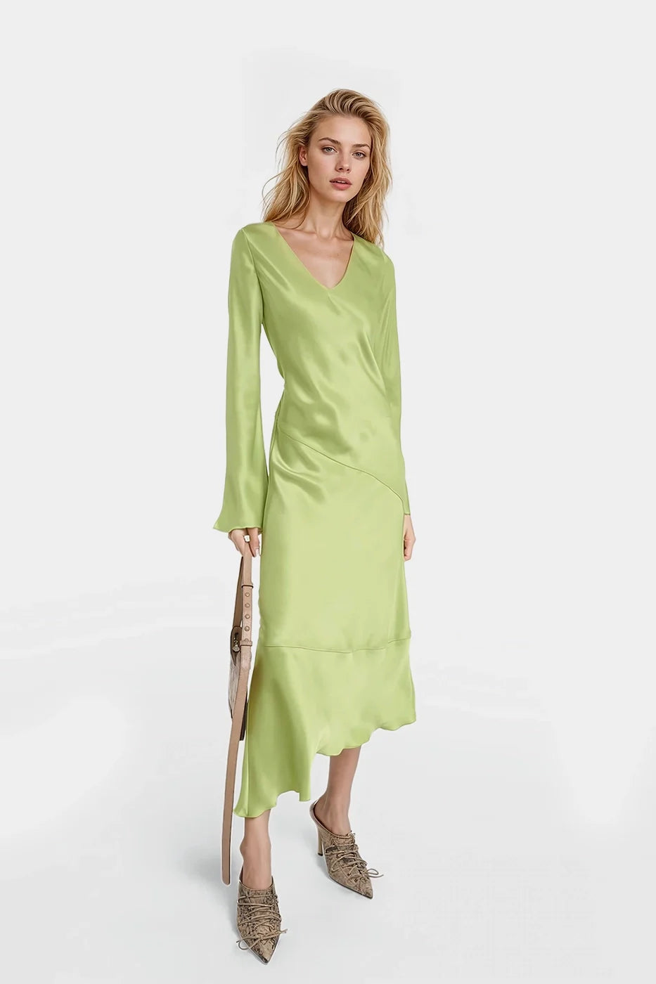 Kate Satin Midi Dress — Designer Dress Made in Spain