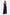 Navy ruffle hem gown, front view, sleeveless, V-neckline, floor-length, model standing.