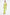 Model in lime asymmetric halter dress, front view, gold accessories, white background.