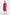 Front view of elegant fuchsia midi dress with long sleeves, model holding silver bag.
