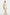 Model wearing elegant, long-sleeved golden silk gown with flowing silhouette, front view.