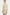 Front view of a model wearing an elegant beige ruffle button dress.