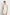 Front view of cream dress with ruffle shoulder detail, model wearing earrings.
