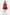 Rear view of model wearing a red dress with feather trim and back keyhole.