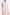 Blush lace slip dress with V-neck, delicate lace trim, sleeveless, model's front view.