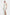 Front view of model wearing a white gown with cut-out and thigh-high slit.