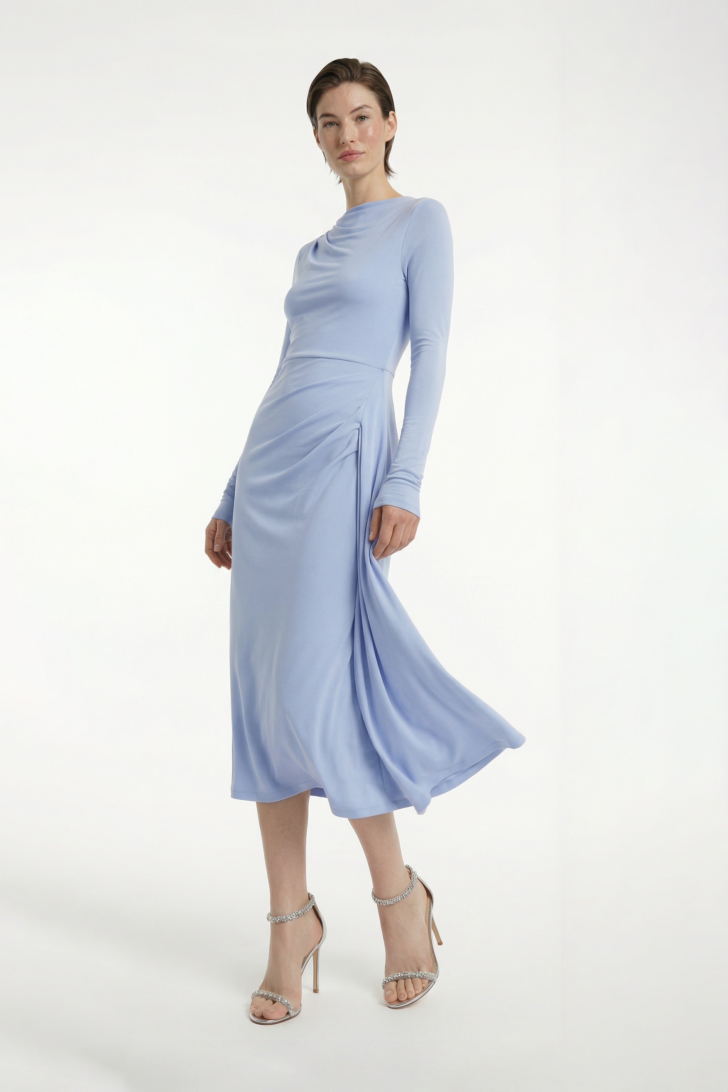 midi best wedding guest in light blue 