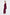 Model in burgundy draped slit gown, side view, gold heels, minimalist backdrop.