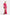 Isabella Long Draped Fuchsia Dress with elegant draping and side slit.