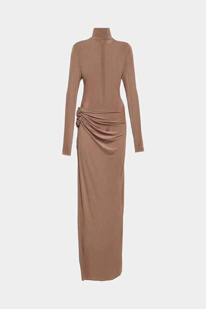 Nina midi dresses made from smooth jersey fabric, perfect for elegant occasions.