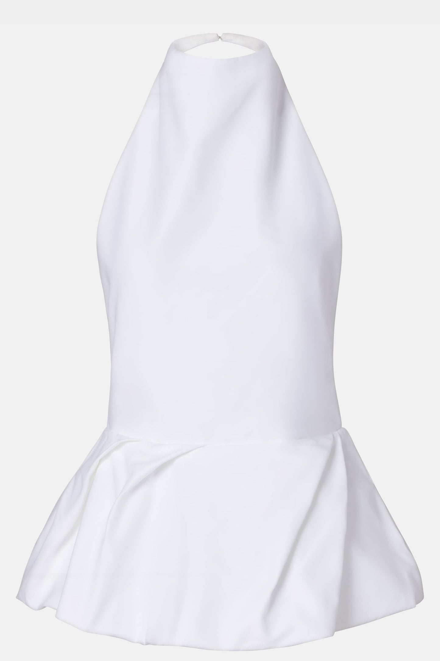 Sculptural White Halter Top