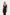 Elegant black jersey midi dress for weddings and formal occasions.