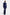Blue tailored crepe blazer on model – back view