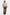 Back view of oversized beige bomber jacket with high collar