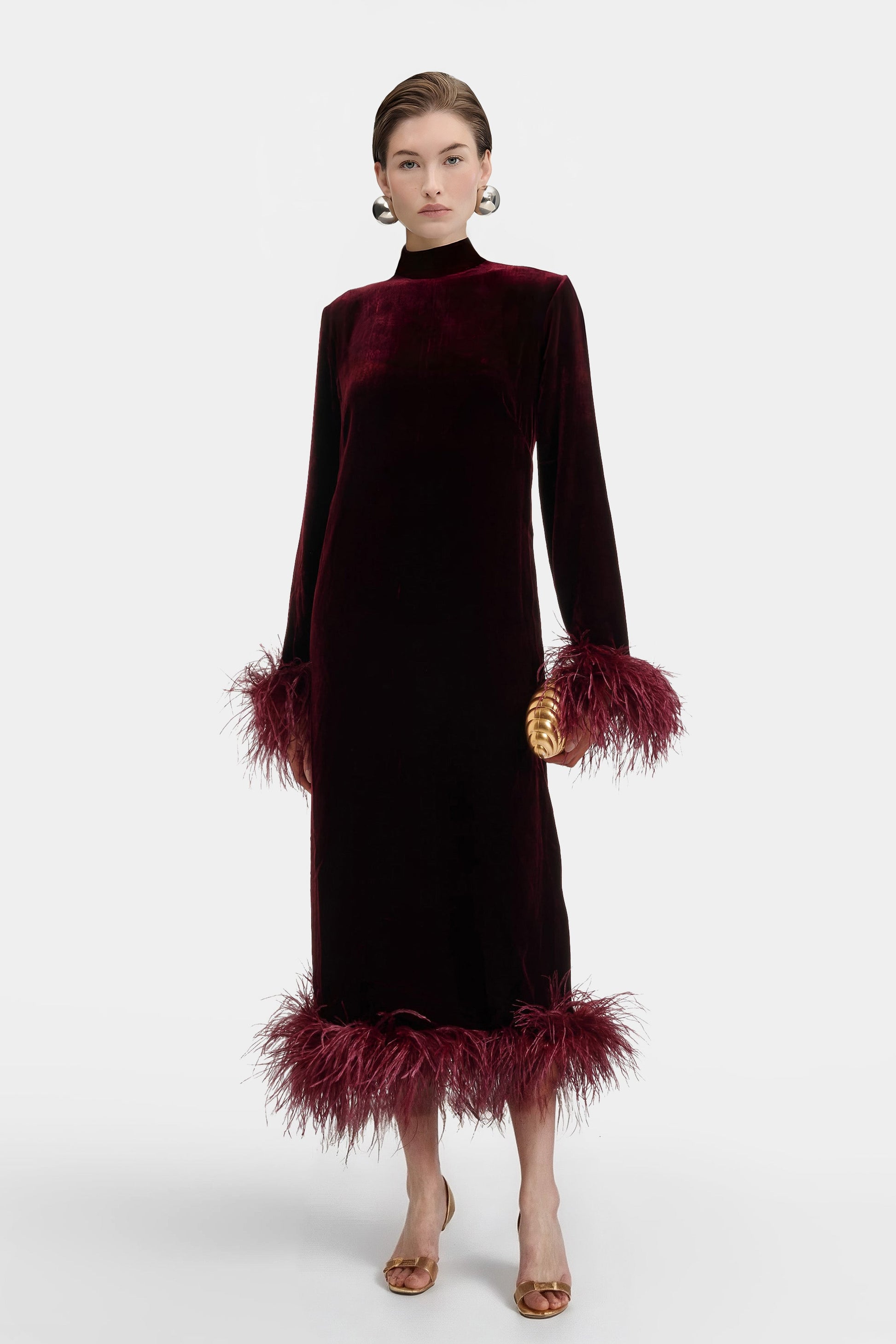 ostrich feather midi dress APPLE GREEN DRESS WITH REAL OSTRICH FEATHER DETAILS | CULT MIA
