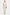 Front view of sleeveless cream crepe jumpsuit with wide-leg silhouette