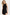 Fitted black mini dress with zip closure and asymmetric hemline.