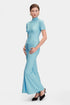 draped jersey mididress in light blue 