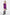 Purple short dress with draped neckline – front view