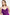 Purple dress with thin straps – neckline detail
