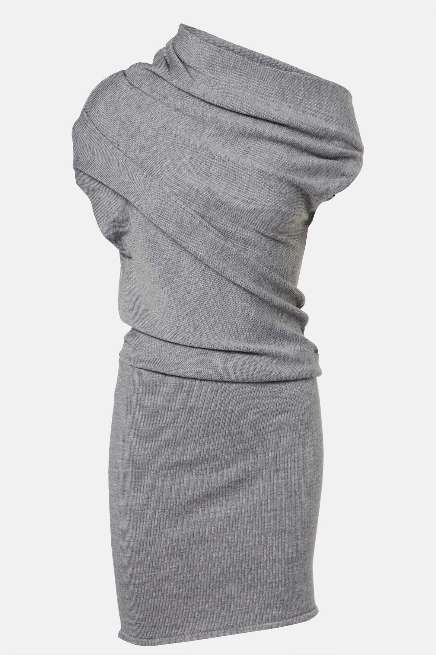 Asymmetric Knit Grey Mini Dress product image