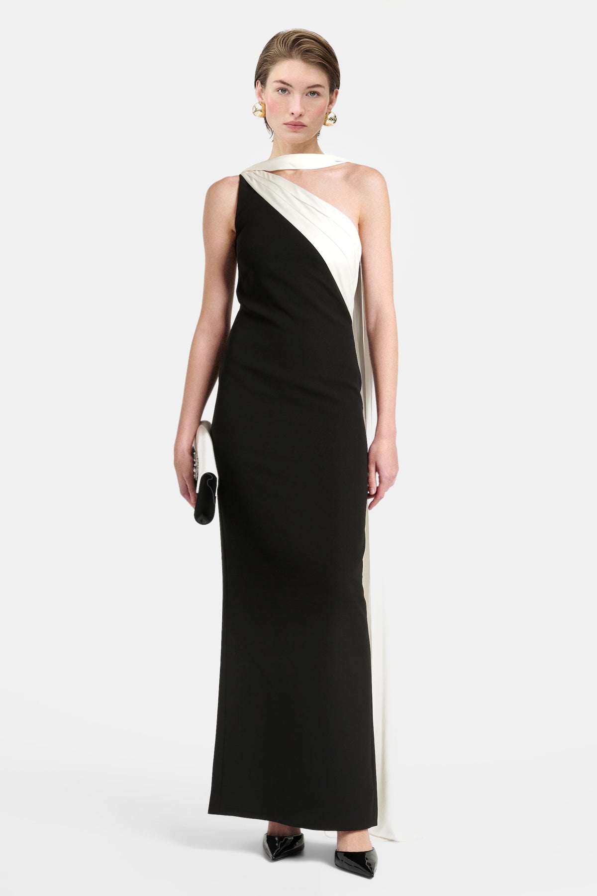Black and White Gown Dress — Made in Spain