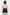 Back view of model in short cream halter dress, showing open back detail.