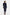 Back view of Felipe Albernaz Nok Navy Dress – clean lines and tailored midi length