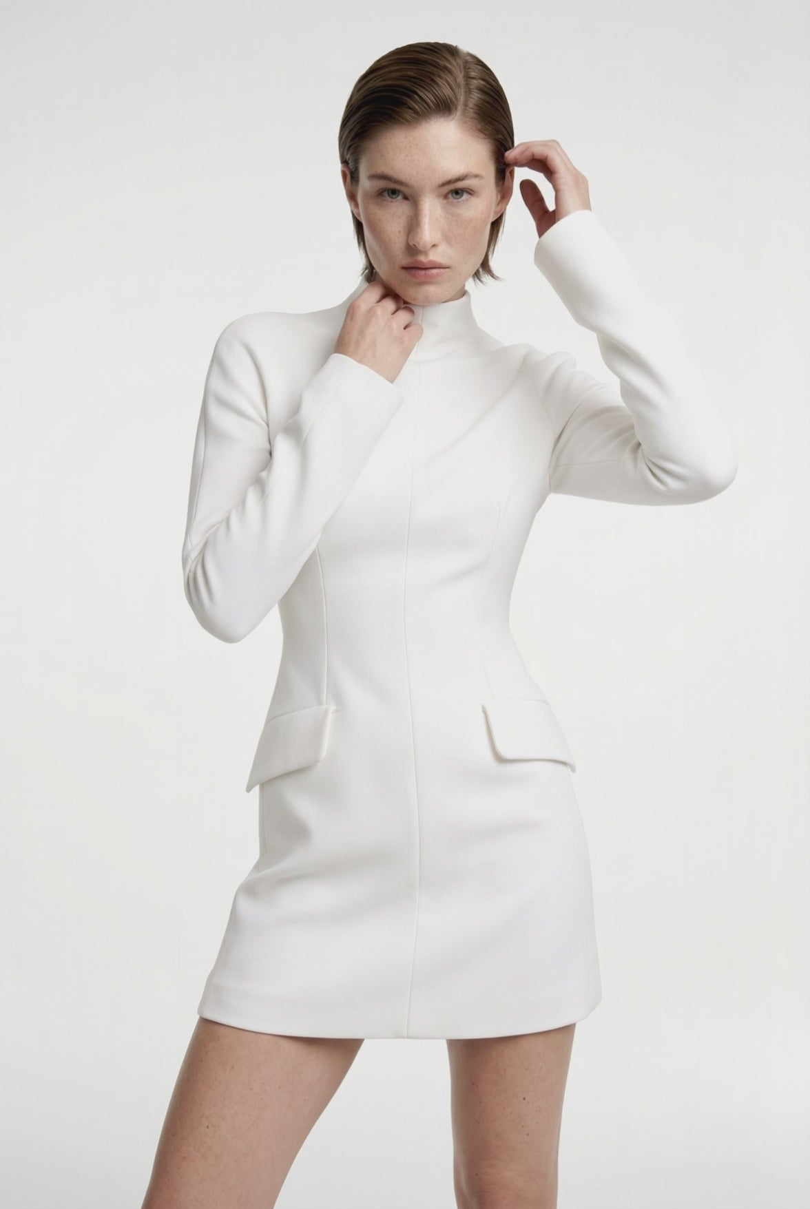 white structured dress Hollie Corset Mini / | MESHKI The cotton construction ensures breathability while maintaining the dresss architectural shape throughout your evening. boohoo Women's Structured Bandeau Mini