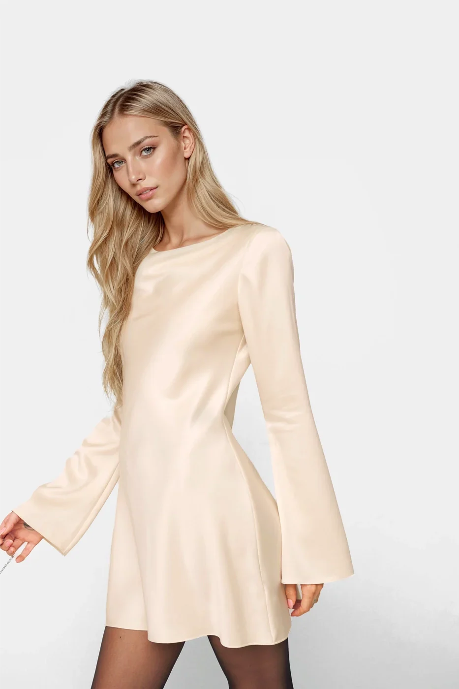 Satin Dress Cowl Neck — Designer Dress Made in Spain