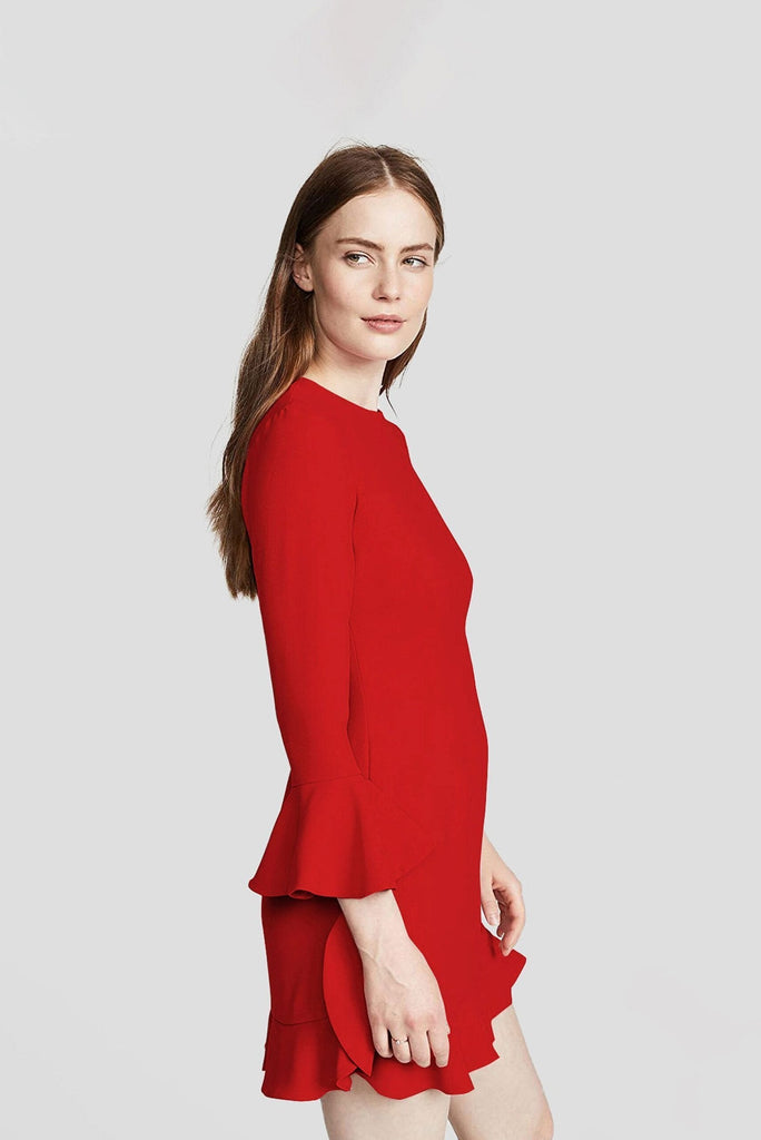 Elegant flared red dresses designed for comfort and style.