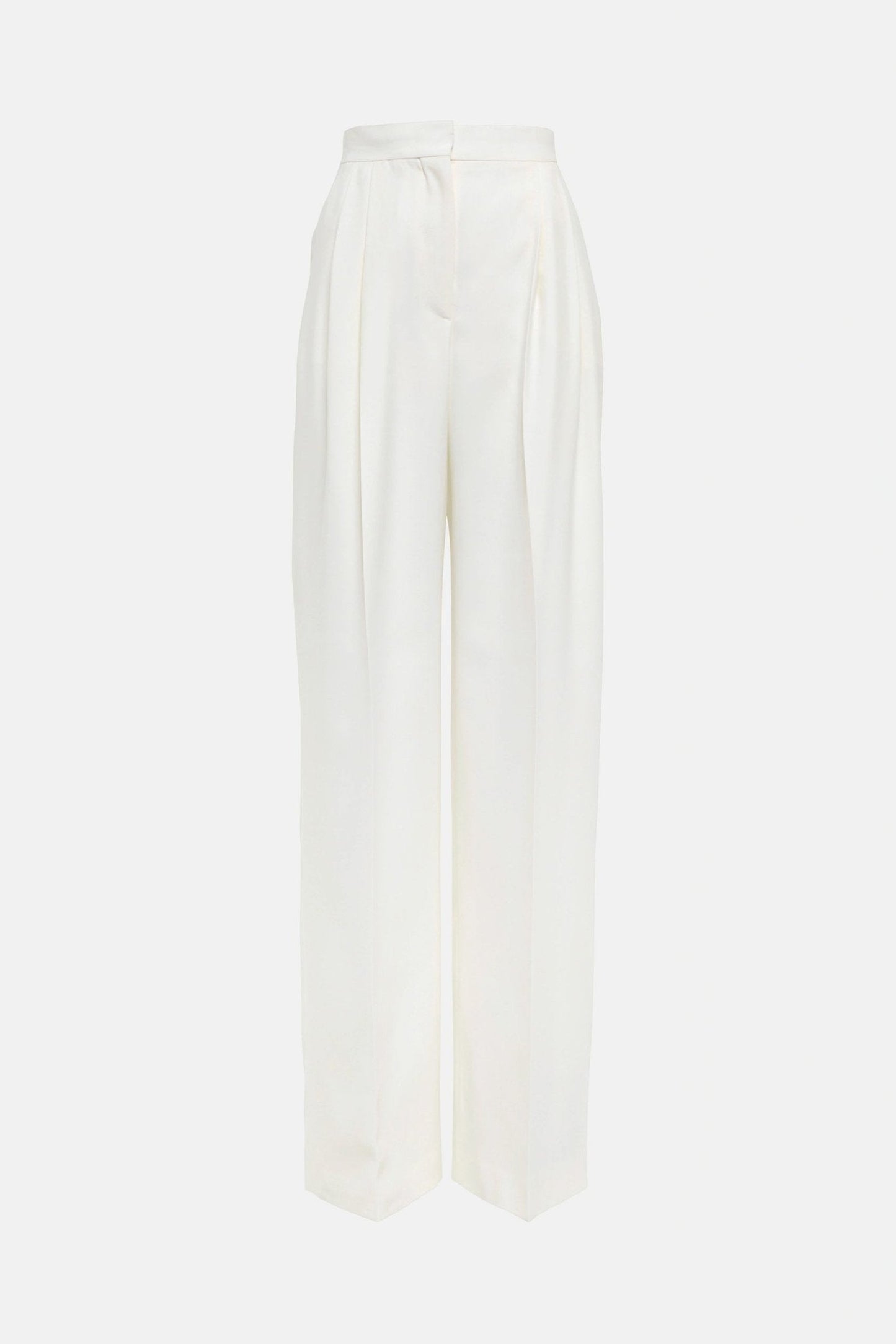 Sophisticated white wide leg pants with tailored fit.
